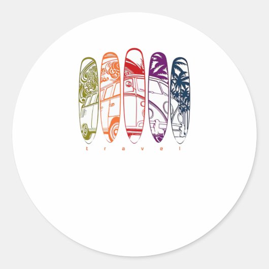 Zoeken naar golven ronde sticker (Voorkant)