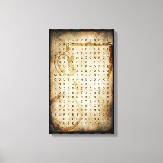 zoeken naar koffiewoorden canvas afdruk (Voorkant)