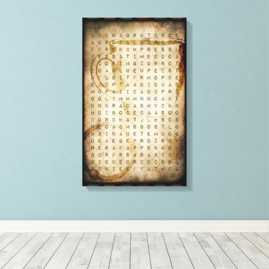zoeken naar koffiewoorden canvas afdruk (Insitu (Houten vloer))