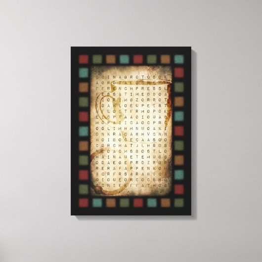 zoeken naar koffiewoorden canvas afdruk (Voorkant)