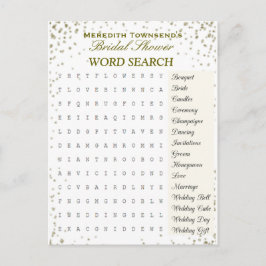 Zoeken op bruidswoord | Gouden Confetti Uitnodiging Briefkaart