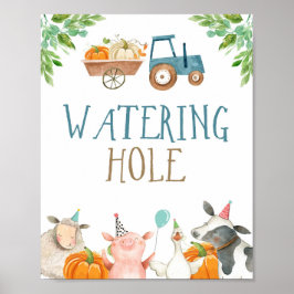 Zoekende eenhoevige landbouwhuisdieren pompoenjong poster