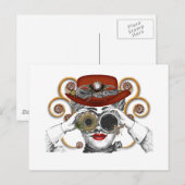 zoekende naar steampunk steampunk kerel briefkaart (Voorkant / Achterkant)
