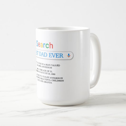 Zoekengine kleur Beste pap ooit koffie Mok (Voorkant rechts)