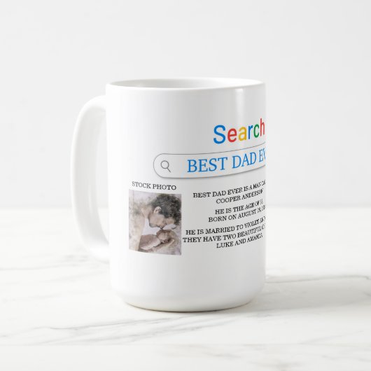 Zoekengine kleur Beste pap ooit koffie Mok (Voorkant links)