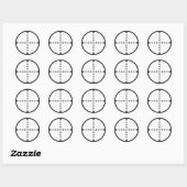 zoeker doelwit symbool wapen pistool leger ronde sticker (Vel)