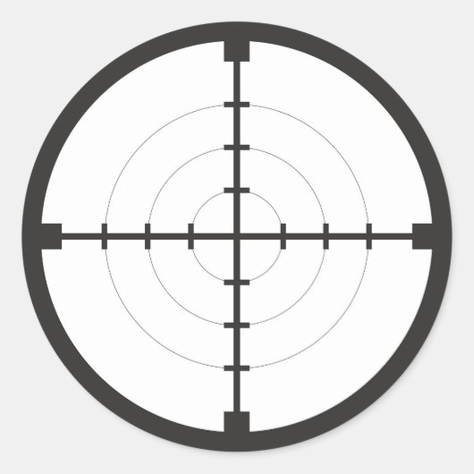 zoeker doelwit symbool wapen pistool leger ronde sticker (Voorkant)