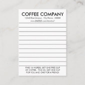 Zoekkaart voor koffie kortingskaartje (Achterkant)