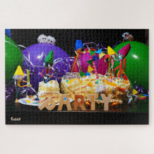 Zoekplaat van feestende Fubby's op een verjaardag Legpuzzel
