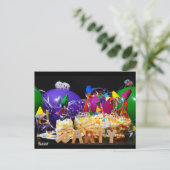 Zoekplaat van feestende Fubby's op een verjaardags Briefkaart (Staand voorkant)