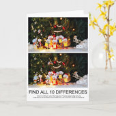 Zoekplaatje van 10 verschillen van de Kerstfubby's Kaart (Gele Bloem)