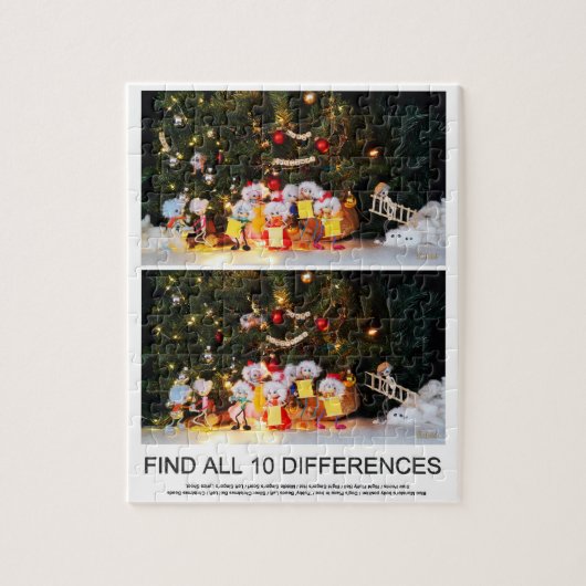 Zoekplaatje van 10 verschillen van de Kerstfubby's Legpuzzel (Verticaal)
