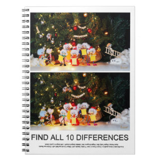 Zoekplaatje van 10 verschillen van de Kerstfubby's Notitieboek