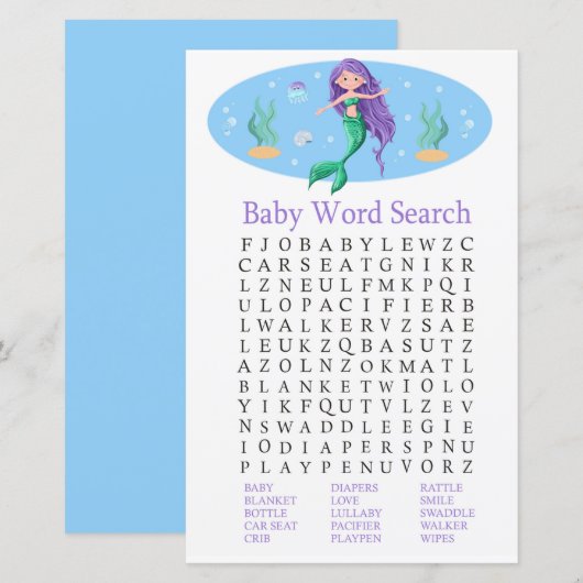 Zoekspel in Word-Baby shower (Voorkant / Achterkant)