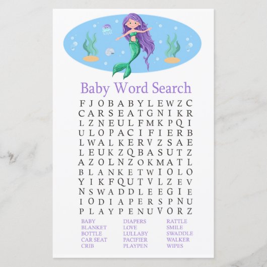 Zoekspel in Word-Baby shower (Voorkant)