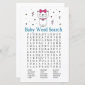 Zoekspel met kat of Kitten Baby shower Word (Voorkant / Achterkant)