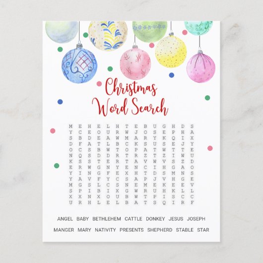 Zoekspel met kerstwoord flyer (Voorkant)