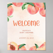 Zoekt als een Baby shower Welkomstteken Peach Poster (Voorkant)