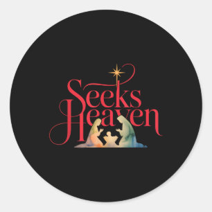 Zoekt Hemel Kerststal Grappig 67 Meme Christelijk Ronde Sticker