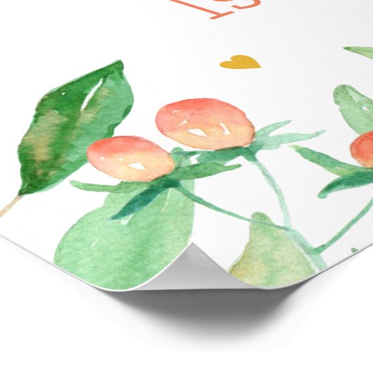 Zoekt u als 'Peach Birthday Party Welcome Sign' Poster (Hoek)