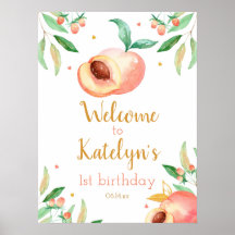 Zoekt u als 'Peach Birthday Party Welcome Sign'