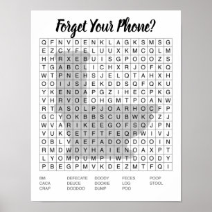 Zoekteken in Bathroom Word Poster