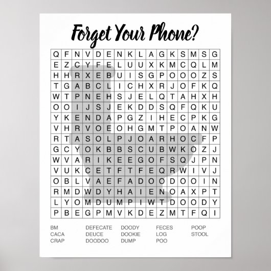 Zoekteken voor thuiskamer poster (Voorkant)