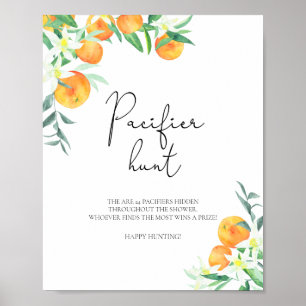 Zoektocht naar fopspeen baby shower spel poster