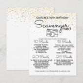 zoektocht spel kinderverjaardagsfeestje aankondigingskaart (Voorkant / Achterkant)