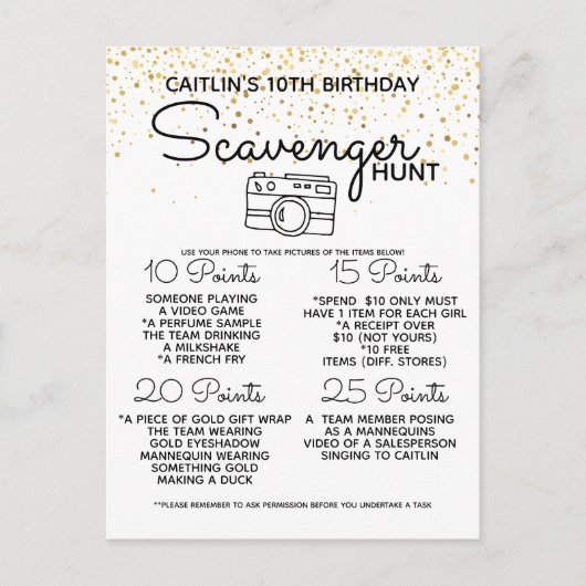 zoektocht spel kinderverjaardagsfeestje aankondigingskaart (Voorkant)