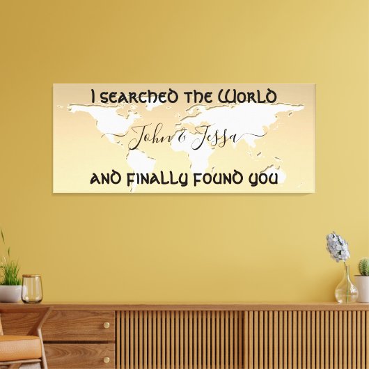 Zoekwereld en persoonlijke WEDDING gevonden Canvas Afdruk (Insitu (Woonkamer))