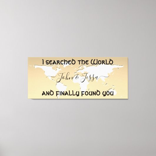 Zoekwereld en persoonlijke WEDDING gevonden Canvas Afdruk (Voorkant)