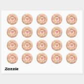 Zoele besprenkeld donut met roze spikkels Dank je  Ronde Sticker (Vel)