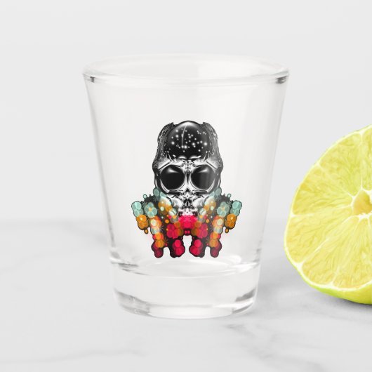 Zoele herfstspin met dauwdruppelhoed shot glas (Voorkant)