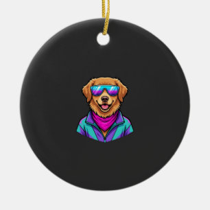Zoele Honden Zonnebril Retro Neon Kunst_1 Keramisch Ornament