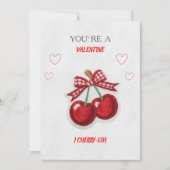 Zoele romantische retro kersen Valentijnsdag kaart (Voorkant)