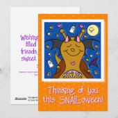 Zoele slak met vleermuisvleugels gelukkige Hallowe Feestdagenkaart (Voorkant / Achterkant)