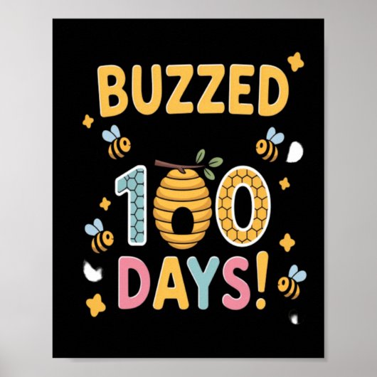Zoemde door 100 dagen school juf bij poster (Voorkant)