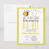 ZOEMEND BIJ AANKOMST van DE BABY Baby Shower Geel Briefkaart (Voorkant / Achterkant)
