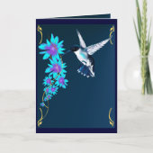 Zoemende Vogel in Blauwe Kaart (Voorkant)