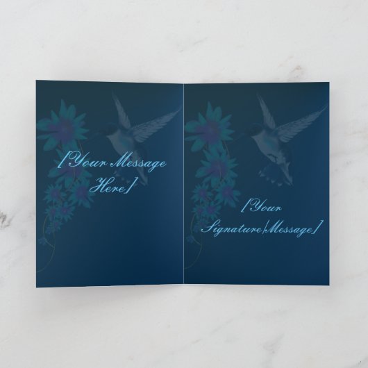 Zoemende Vogel in Blauwe Kaart (Binnen)