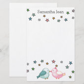 zoende vogels en sterren briefpapier (Voorkant / Achterkant)