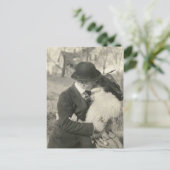 zoenen met bont briefkaart (Staand voorkant)