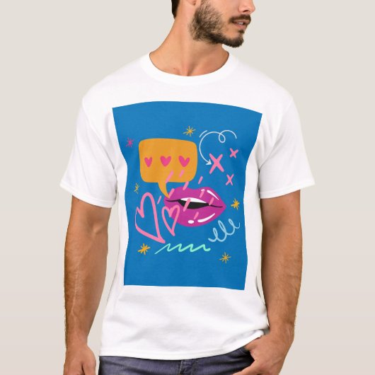 zoenen met de lippen t-shirt (Voorkant)