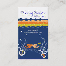 Zoenen Vissen Koralen Golven Oceaan Zee Blauw Zome Visitekaartje