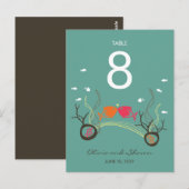 Zoenen Vissen & Koralen Strand Tafel Nummer Briefkaart (Voorkant / Achterkant)