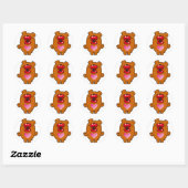 zoenend beer ronde sticker (Vel)