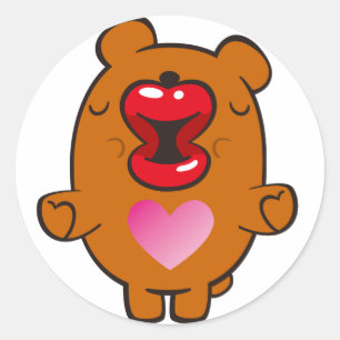 zoenend beer ronde sticker