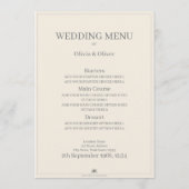 Zoenend bruidspaar in monochroom menu (Achterkant)