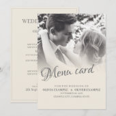 Zoenend bruidspaar in monochroom menu (Voorkant / Achterkant)